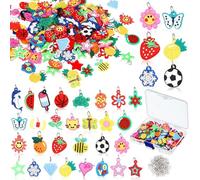 LiZEROGDAX 50 Pcs Multicolor Mixed Styles random Silicone Charms for Bracelets, Rubber Band Bracelet Charms, DIY Handmade Materials