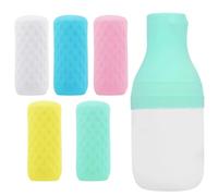 LiZEROGDAX 6Pcs colorful random Silicone Bottle Covers for Travel, Leak-Proof Elastic Sleeves Essential for Women Men, Toiletries for Most Size Shampoo Wash Body Bottles