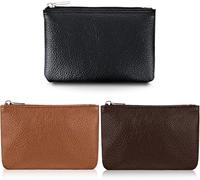 LiZEROGDAX Pack of 3 Portable PU Leather Zipper Coin Purses - Colorful Mini Purses for Women, Ideal for Bifold Banknotes, ID, Keys, Earphones and Lipsticks.