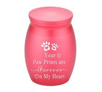 LIZHAYG Ashes Urn Mini Pet Ashes Sealed Box Pet Paw Print Moisture Proof Funeral Urn For Pets Waterproof(Rose Red-)