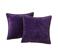 LIZHAYG Cushion Covers 2pcs Cushion Cover Pillow Cover Sofa Decorative Throw Pillow Case Soft For Living Room Decor(PURPLE,22x22inch(55x55cm))