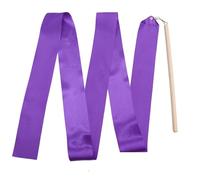 LIZHAYG Dance Ribbons 2 Pcs Colorful Rhythmic Gymnastics Ribbons No Knot Streamers Dancing Silk Props For Training Equipment Circus Skill(Purple)