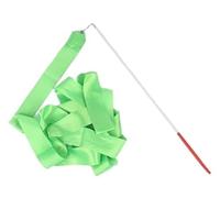 LIZHAYG Dance Ribbons 4M Colorful Gym Ribbons Dance Ribbon Rhythmic Art Gymnastics Ballet Streamer Twirling Rod Rainbow Stick Training(Light green)