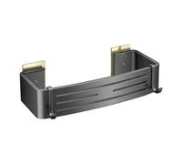 LIZHAYG Shower Tidy 1pc Bathroom Shelf Towel Rack Strong Load-bearing Drainage Hole Design No Drilling Shelf Storage Rack Shower Organizer(Black A)