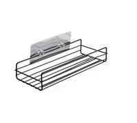 LIZHAYG Shower Tidy Wall Shelf Kitchen Organizer Shelves Bathroom Shelf Corner Iron Shower Caddy Storage Rack Shampoo Holder Bathroom Accessories(S-Black 1pc)