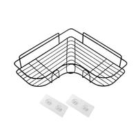 LIZHAYG Shower Tidy Wall Shelf Kitchen Organizer Shelves Bathroom Shelf Corner Iron Shower Caddy Storage Rack Shampoo Holder Bathroom Accessories(T Black 1pc)