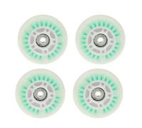 LIZHAYG Skateboard Wheels 4Pcs 76/80mm Skating Luminous Flashing Inline Roller Skates Shoes Wheels Good Replacement for 608ZZ ABEC-7 bearings(76mm Green)