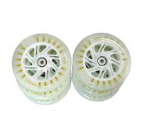 LIZHAYG Skateboard Wheels 90A 125mm*24mm Inline Speed Skating Wheels High Brightness Flash Shine Glue Skating Tire 125 Speed Wheel 6 Pcs/set(White Bearing)