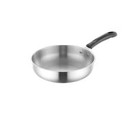 LIZHAYG Stainless Steel Frying Pan Stainless Steel NonStick Frying Pan Wok Uncoated Home Thickened Cook Pot Gas Stove Induction Universal Saucepan Kitchen Cookware(24cm)