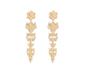 LizhiPier 2 Pack Unpainted Wooden Carved Onlays, Traditional Wall Wood Appliques DIY Wood Carving Decals for Cabinet Bed Door Closet Dresser Mantel Wall Stairs Home Decor, 24.5x35cm/9.64"x1.37" Oak