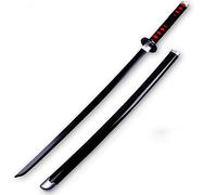 LIZHIZHI Demon Slayer Sword 75cm(30in) Bamboo Samurai Sword Katana Sword,Handmade Katana Anime Cosplay Props,Bamboo Blade Toys for Kids,Boys Girls Gift Party Favor