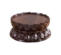 Lizhuzhuzs28 Home Relief Sculpture Blackwood Display Base, Multifunctional Round Bonsai Pedestal Decorative Base(Small)