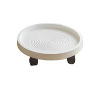 Lizhuzhuzs28 Home Round Plant Pot Bases on Wheels Rolling Bonsai Rack Flowerpot Trolley Home Decoration Decorative Base(White,Medium)