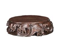 Lizhuzhuzs28 Home Round with Relief Sculpture Bonsai Base, Vase Teapot Ebony Display Stand Decorative Base(Small)
