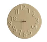 Lizhuzhuzs28 Kitchen Clock Nordic irregular three dimensional word wall clock silent battery power Wall Clock(Sand color)