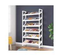 Lizhuzhuzs28 Office Modern Design Magazine Rack Wooden Storage Rack Slant Display Bookshelves Floor-to-Ceiling Advertising Literature(White)