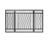 Lizhuzhuzs28 Spark Guard Black Metal Triple-Fold Fireplace Screen Partition Hollow-Out & Mesh Spark Guard Fence Spark Protection