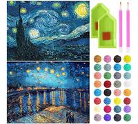 liziciti 2-Pack Diamond Painting Kits for Adults, Famous Paintings by Van Gogh Full Drill 5D Diamond Art, DIY Diamond Dots Gem Art Painting for Home Wall Decor Gift, 12"x16" Canvas, 1