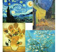 liziciti 4 Packs 5D Diamond Painting Kits Full Drill Van Gogh's Diamond Famous Paintings Collection Wall Decor DIY(30x40cm/12x16in)#2