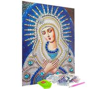 liziciti DIY Diamond Painting Kits Religion Theme 5D Diamond Pictures for Adults Catholic, Rhinestone Diamond Paintings Art Craft Kits for Home Wall Decor Canvas 12x16inch (Mother Mary #1)