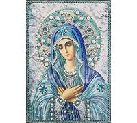 liziciti DIY Religion Diamond Painting KitAdults,Virgin Mary 5D Art Dot Diamond Painting,Mother Mary Crystal Rhinestones Pictures,12x16 inch, Big Gems&Pearls