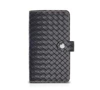 lizimandu Business Card Holder Book, Business Card Book Case PU Leather Organization Binder Name ID Card Holder for Men & Women, Up to 96 Cards Capacity, 1-Woven Black, 1 Pack