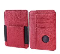 lizimandu Passport Holder with Airtag Slot, Airtag Passport Wallet for Men Women, Slim Leather Passport Holder Case Family for Travel Anti-Lost, 1-Lichee Red, 1 Pieces