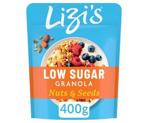 Lizi's Low Sugar Granola Nuts & Seeds - High in Fibre - 400g (Pack of 2)