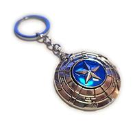 LizMatech Marvelous Winter Soldier Chrome Keyring - Shiny Metallic Silver Star Shield Keychain - Interactive Rotating Center Star Detail - Heavyweight Bucky Barnes Accessory (Winter Soldier Chrome)