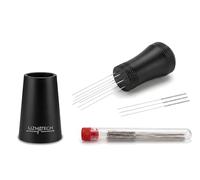 LizMatech WDT Tool for Espresso, 58mm & 54mm Compatible Coffee Needle Distributor with Stand - 17 Replaceable 0.3mm Stainless Steel Needles, Professional Puck Prep Tool for Home Baristas