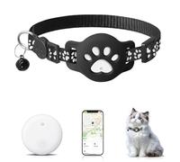 Lizoak Cat Tracker for Airtag - No Monthly Fee GPS Location Tracker for Cats, Reflective & Waterproof Collar with Safety Buckle, Compatible with Apple Find My (iOS Only)