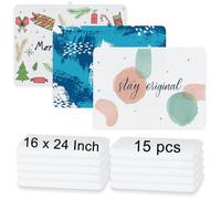 LIZOIDZSM 15 Pcs Sublimation Towels Blank,16 x 24 Inch Sublimation Hand Towels,DIY Microfiber Sublimation Kitchen Towels Dish Towel,Sublimation Tea Towel Blanks
