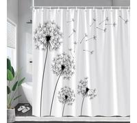 LIZXJY Black White Dandelion Shower Curtains Creative Design Flowers Plants Modern Minimalist Fabric Curtain Home Bathroom Decor 170x170cm