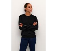 Lizza Crew Neck Button Cuff Pullover Plain Kaffe Black XS