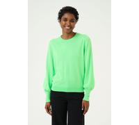 Lizza Crew Neck Button Cuff Pullover Plain Kaffe Green L