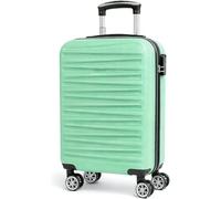 LIZZIE JACOBS 32L Hard Shell Cabin Suitcase 45x36x20cm - EasyJet Underseat & Overhead Approved Lightweight Carry, Detachable 360 Spinner Wheels, Water-Resistant Travel Trolley (Turquoise)