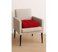 LIZZIE JACOBS Armchair Booster Cushion Firm Square Seat Pad Thick Soft Touch Cushion for Office Outdoor Kitchen Dining Room Patio Chairs Ideal for Elderly, Red, 10cm, 45 Cm, Large