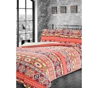 LIZZIE JACOBS Aztec Pattern Teddy Sherpa Fleece Super Soft Warm Cosy Duvet Cover Sets Quilt Covers Winter Bedding Sets With Pillowcases (Orange, King)