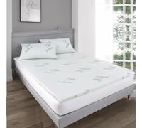 LIZZIE JACOBS Bamboo Memory Foam Mattress Topper Anti-Bacterial Ultra Soft Comfy or Thick Mattress Topper Hypoallergenic Orthopaedic Support Bed Pad with a Removable Zip Cover (double - Thickness),