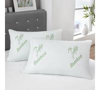 LIZZIE JACOBS Bamboo Memory Foam Pillow with Removable Cover Medium Firm Support Orthopedic Pain Relief Anti Allergy Pillows For Side Sleepers and Back Sleeprs (Pack of 2 Pillows)