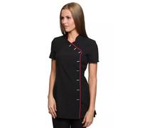 LIZZIE JACOBS Beauty Tunic Hairdressing Spa Massage Therapist Health Work Nail Salon Uniform Beautician Tunic Work Wear Cloths Short Sleeve Top (UK, Numeric, 10, Regular, with Trim), Ladies Women,