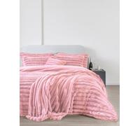 LIZZIE JACOBS Big Cord Style Teddy Sherpa Fleece Super Soft Warm Cosy Duvet Cover Sets Quilt Covers Bedding Sets (Blush Pink, Single Duvet Set)