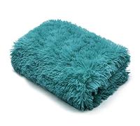 LIZZIE JACOBS Cuddles Fluffy Fur Long Pile Fleece Throws Super Soft Warm Cosy Sofa Settee Bed Hug Snug Luxurious Fleece Blankets (Teal, Double - 150x200cm)