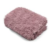 LIZZIE JACOBS Cuddles Fluffy Fur Long Pile Fleece Throws Super Soft Warm Cosy Sofa Settee Bed Hug Snug Luxurious Fleece Blankets (Blush Pink, Double - 150x200cm)