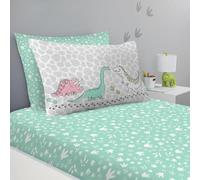 LIZZIE JACOBS Dinosaur Doodle Kids Children Quilt Cover Sets Luxurious Printed Boys Girls Duvet Cover Sets Reversible Bedding Sets (Single Fitted Sheet Set)