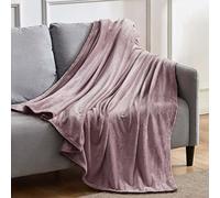 LIZZIE JACOBS Flannel Sherpa Throws Super Soft Luxurious Teddy Fleece Warm Cosy Sofa Settee Bed Blankets Throws (Mauve, Double - 150x200cm)