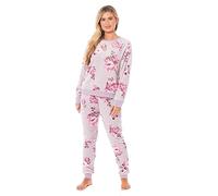 LIZZIE JACOBS Floral Pattern Women Ladies Pyjama Sets Girls PJ's Super Soft Comfy Teddy Fleece Snuggle Warm Cosy Pyjama Sets Lounge Wear Fluffy PJs (UK, Alpha, XL, Regular, Regular, Lilac)