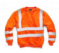 LIZZIE JACOBS Hi Viz Crew Neck Fleece Jumpers Hi Vis Sweatshirts High Visibility Security Work Super Soft Warm Cosy Fleece Tops (as8, alpha, x_l, regular, regular, Orange, X-Large)
