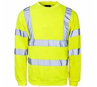 LIZZIE JACOBS Hi Viz Crew Neck Fleece Jumpers Hi Vis Sweatshirts High Visibility Security Work Super Soft Warm Cosy Fleece Tops (as8, alpha, 5x_l, regular, regular, Yellow, 5XL)