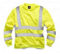 LIZZIE JACOBS Hi Viz Crew Neck Fleece Jumpers Hi Vis Sweatshirts High Visibility Security Work Super Soft Warm Cosy Fleece Tops (as8, alpha, s, regular, regular, Yellow, Small)